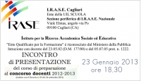 I.R.A.S.E - INCONTRO DI PRESENTAZIONE